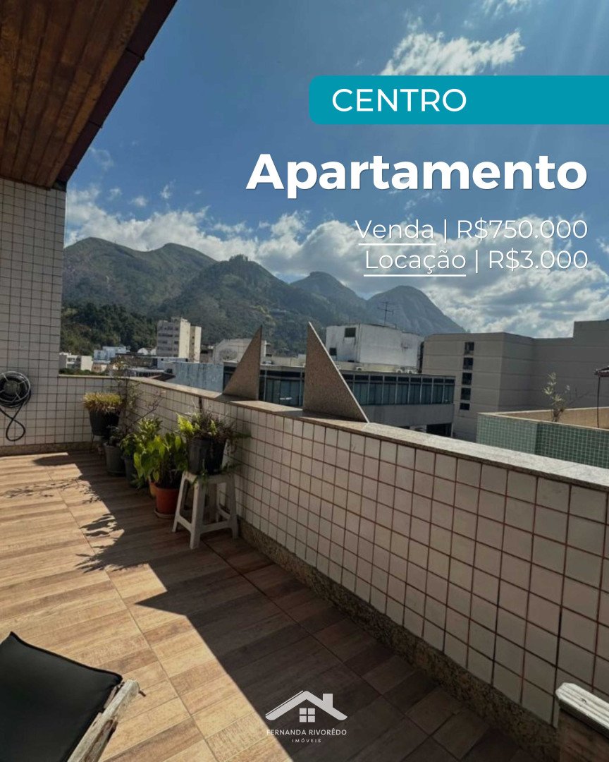 Cobertura para venda ou aluguel - Centro, Nova Friburgo - RJ. Valor para venda: R$ 750.000,00. Valor de aluguel: R$ 3.000,00.